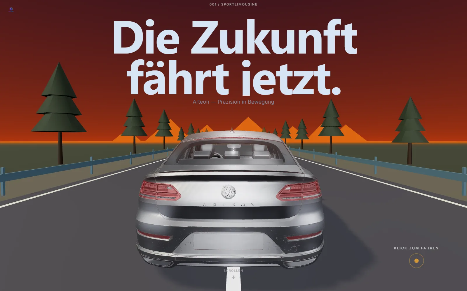 VW Arteon 3D-Showcase, interaktive Fahrzeugkonfiguration im Browser